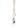 Natural 2 Carat Pear Cut Tanzanite in 18K White Gold Teardrop Pendant Necklace