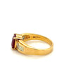 Natural 2 Carat Ruby and Baguette cut diamond Side Stones in 18K Gold Ring-Rings-ASSAY