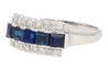 Natural 2.28 Carat Blue Sapphire & Diamond Cluster 5 Stone Platinum Ring