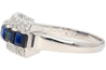 Natural 2.28 Carat Blue Sapphire & Diamond Cluster 5 Stone Platinum Ring