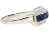 Natural 2.28 Carat Blue Sapphire & Diamond Cluster 5 Stone Platinum Ring