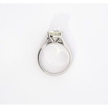 Natural 4.07 Carat H/SI1 Round Diamond Solitaire Wide Shank Ring In Platinum – Assay Jewelers
