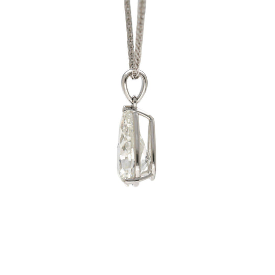 Natural 5.02 Carat Pear Cut Diamond G/SI2 Solitaire Pendant Necklace