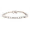 Natural 9 Carat Round Diamond 4-Prong Box 14K White Gold Tennis Bracelet