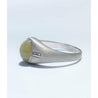 Natural Cats Eye and Baguette Cut Diamonds in Platinum Ring