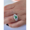 Natural Colombian Emerald Cocktail in 18k white gold Ring - ASSAY