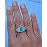 Natural Colombian Emerald Cocktail in 18k white gold Ring