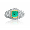 Natural Colombian Emerald Cocktail in 18k white gold Ring