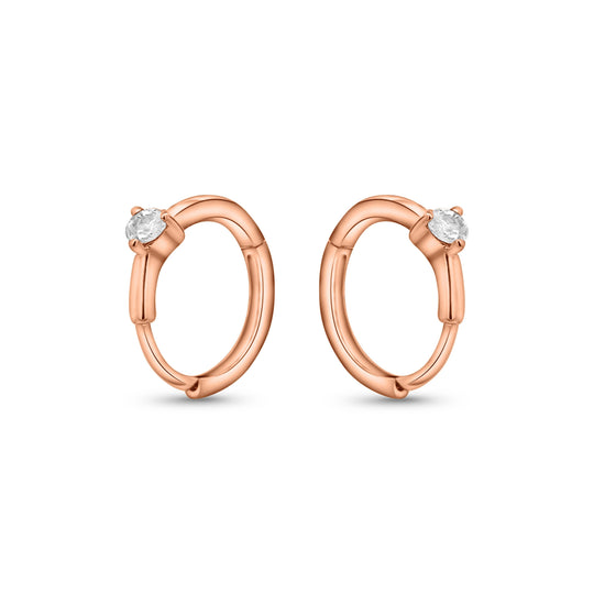 Natural Diamond 14K Huggie Hoop Earrings Multi Ear Placement