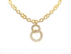 Natural Diamond 16 Carat Round-Brilliant Cut Interlocking Circle Pendant Necklace in 18K Yellow Gold