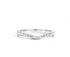 Natural Diamond Contoured Wedding Band Stacking Ring in 14K White Gold