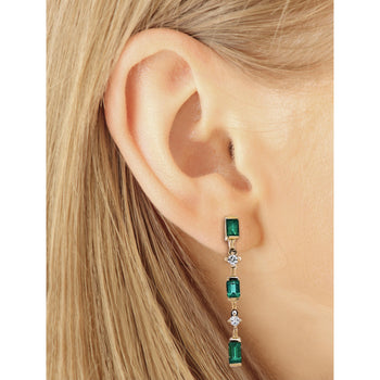Natural Emerald Drop Earrings in 14k Gold Clip On Closure – Assay Jewelers