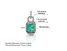 Natural Emerald Pendant and Diamond Halo in 18k Solid White Gold - ASSAY