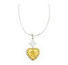 Natural GIA Certified 2.02 Carat Fancy Yellow Diamond Heart Platinum Necklace