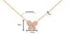 Natural Pink Diamond Butterfly Charm Floating Pendant Necklace in 18K Rose Gold