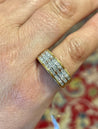 Natural Princess Cut Diamond Star Cluster Ring in 18k gold