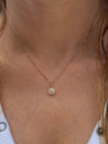 Natural Round Diamond Halo Pendant in 18k Rose Gold