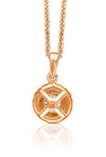 Natural Round Diamond Halo Pendant in 18k Rose Gold - ASSAY