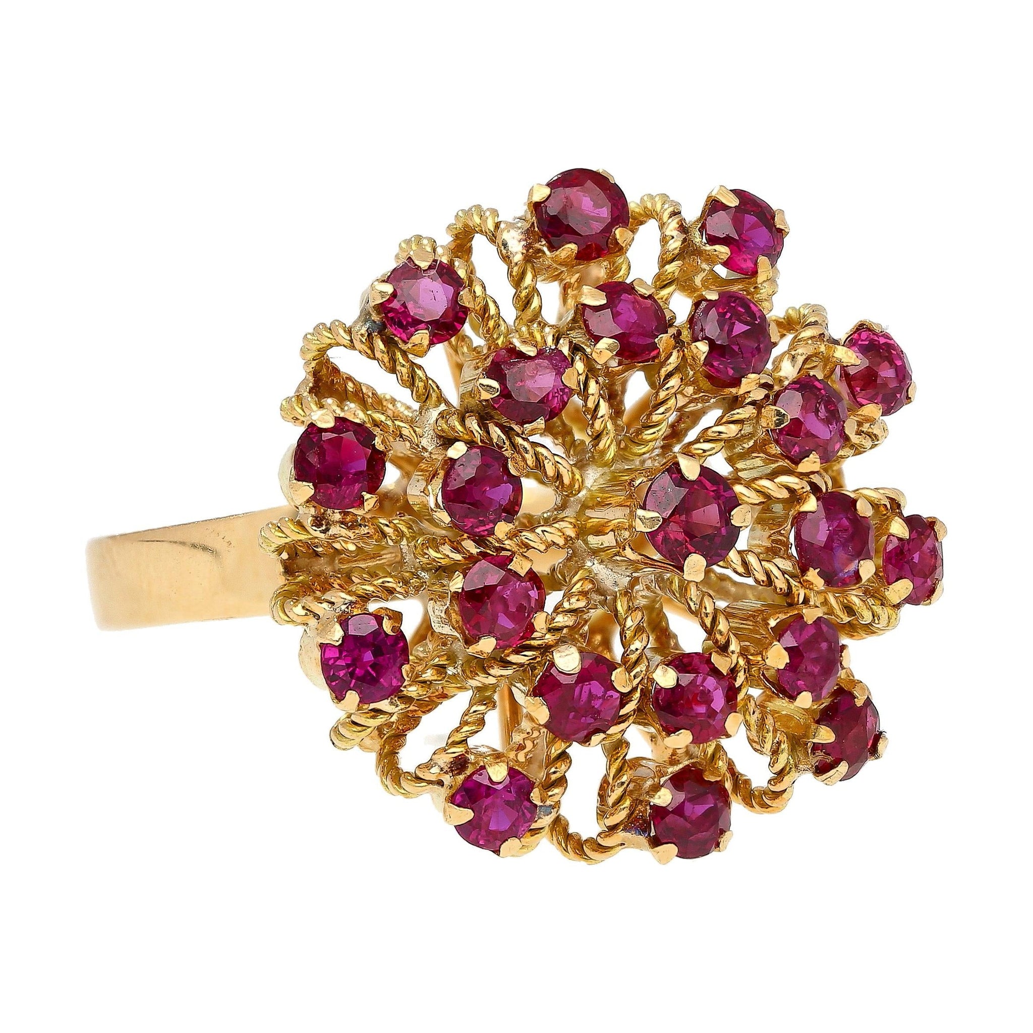 Ruby Rope Rings Natural Vintage 1970's 2.50 CTTW Ruby Ring in
