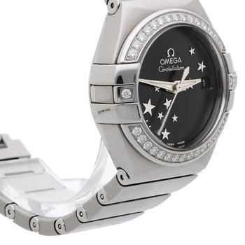 Omega Constellation 27mm Diamond Bezel Black Star Dial Steel Watch 2022 Full Set – Assay Jewelers