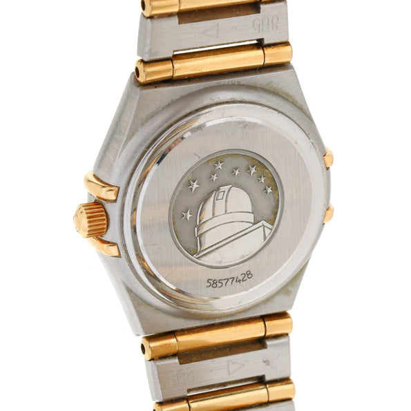 Omega Constellation Diamond Bezel MOP Dial 18K Two Tone Gold Ladies Quartz Watch