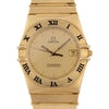 Omega Constellation Manhattan 18K Gold Roman Numeral Bezel Champagne Dial Watch
