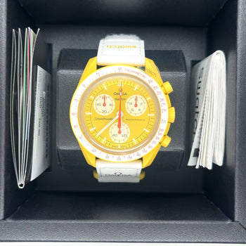 Omega Swatch Sunface Mission To The Sun Brand New Full Set With Receipt – Assay Jewelers