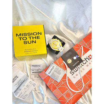 Omega Swatch Sunface Mission To The Sun Brand New Full Set With Receipt – Assay Jewelers