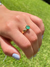 Oval Cut 0.72ct Natural Emerald in 14k solid Gold Ring