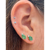 Oval Cut Natural Emerald Stud Earrings in 18k Solid Gold - ASSAY