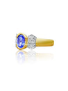 Oval Cut Violet Tanzanite in 14k Solid Gold Bowtie Ring