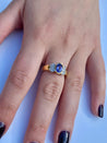 Oval Cut Violet Tanzanite in 14k Solid Gold Bowtie Ring