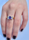 Oval Cut Violet Tanzanite in 14k Solid Gold Bowtie Ring - ASSAY