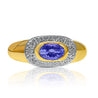 Oval Shape Tanzanite ring in 14k Yellow Gold Setting - ASSAY