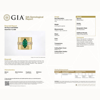 GIA Certified 3 Carat Marquise Emerald & Diamond Channel 18K Gold Statement Ring – Assay Jewelers