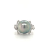 Pearl and Diamond Cocktail BowTie Style Ring in 18k White Gold-Rings-ASSAY