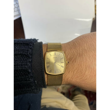 Piaget 9741 Vintage 18k Mens Watch with Gold Champagne Strap – Assay Jewelers