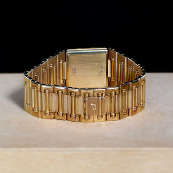 Piaget Dancer 80317 18K Gold Square Champagne Dial Integrated Bracelet Watch – Assay Jewelers