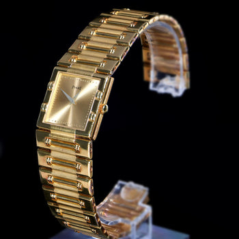 Piaget Dancer 80317 18K Gold Square Champagne Dial Integrated Bracelet Watch – Assay Jewelers