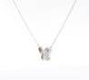 Pink Sapphire and Diamond Butterfly 14K White Gold Floating Pendant Necklace