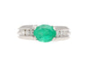 Platinum 1.17 Carat Oval East West Emerald & Diamond Ring-Rings-ASSAY