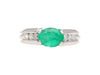 Platinum 1.17 Carat Oval East West Emerald & Diamond Ring