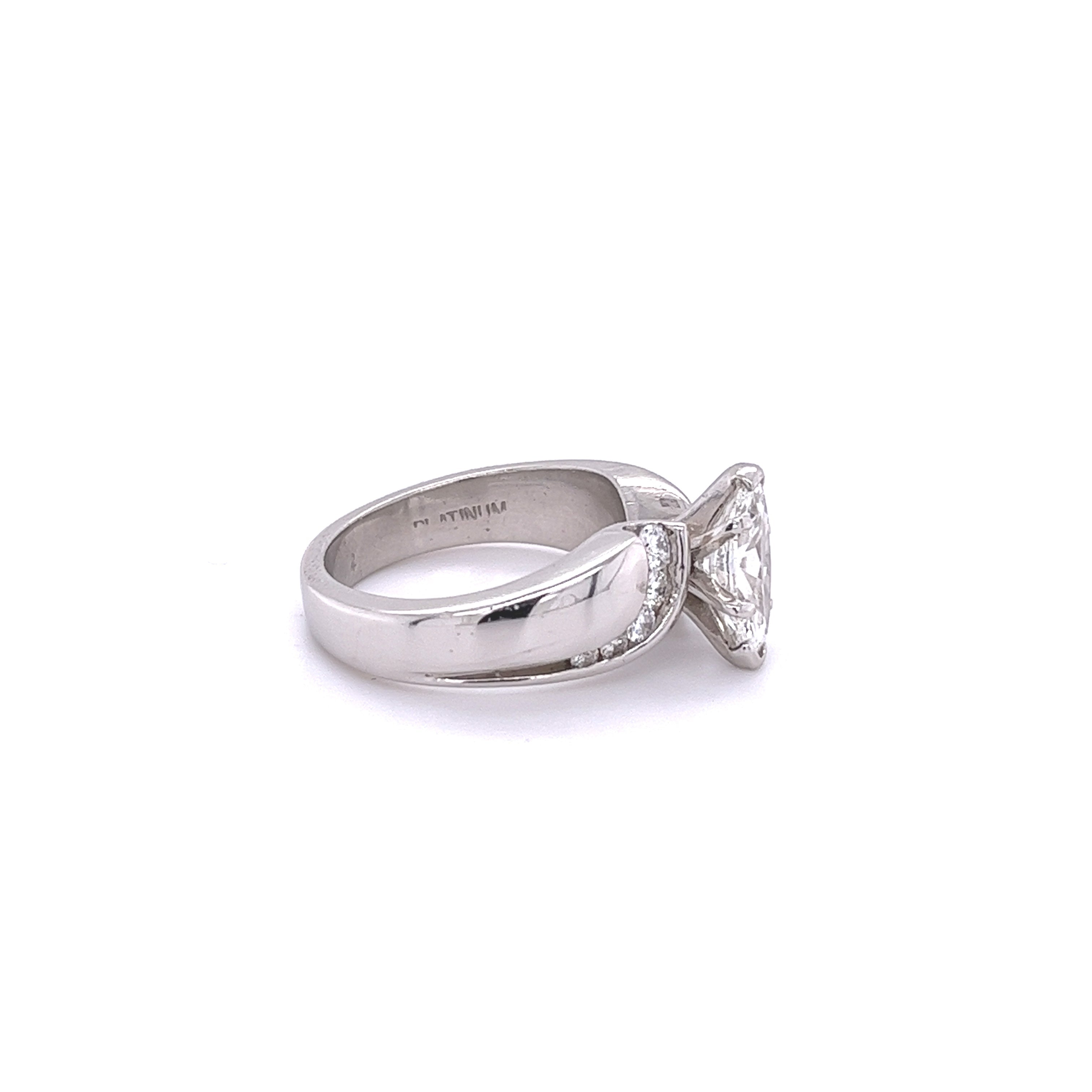 Platinum Set 1.20 Carat Marquise Cut Diamond Ring-ASSAY-ASSAY