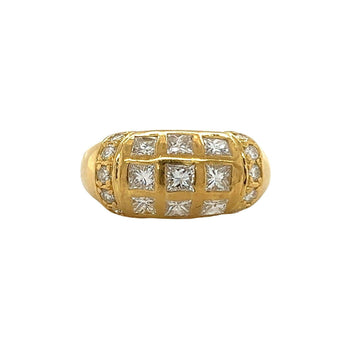 Princess Cut Diamond Cluster Dome Ring in 18k Yellow Gold – Assay Jewelers