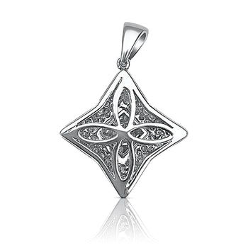 Princess Cut White Gold Diamond Star Necklace in 18k White Gold – Assay Jewelers