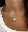 Princess Cut White Gold Diamond Star Necklace in 18k White Gold