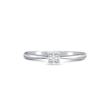 Princess cut diamonds in thin 18k gold ring setting – Assay Jewelers