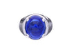 Rare 29.51 Carat No Heat Ceylon Blue Sapphire Cabochon Solitaire Mens Ring