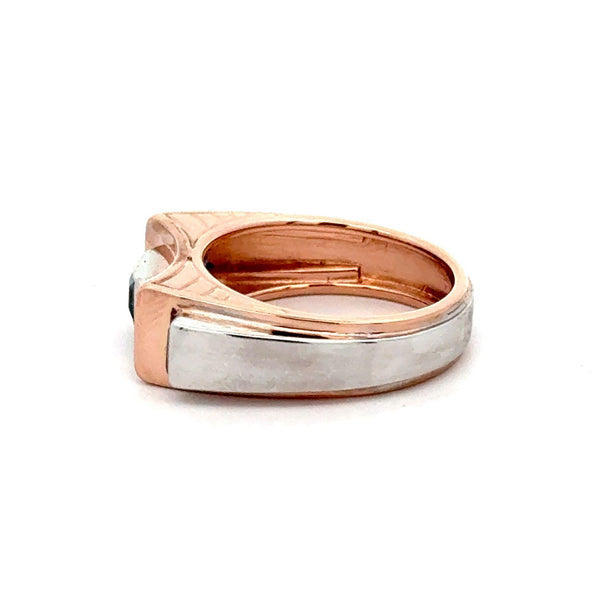 Retro Style Sapphire & Diamond Channel 14K Two Tone Unisex Band Ring