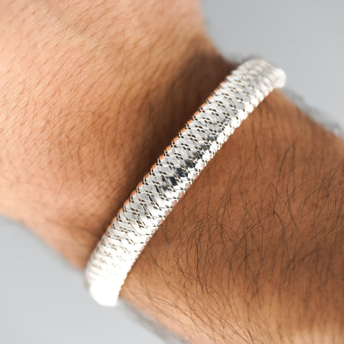 Roberto Coin 18K White Gold Woven Flexible Bangle Bracelet